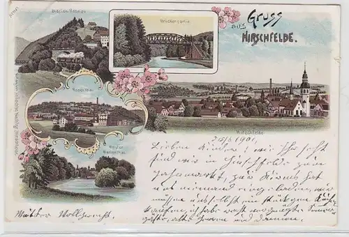 62290 Ak Lithographie Gruss aus Hirschfelde 1901