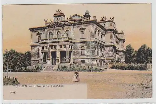 62267 Ak Pilsen in Böhmen Böhmische Turnhalle um 1905