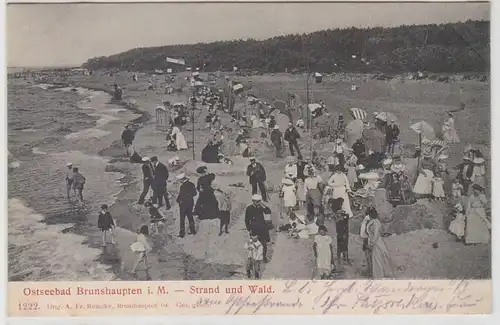 62242 Ak Ostseebad Brunshaupten in Mecklenburg Strand und Wald 1904
