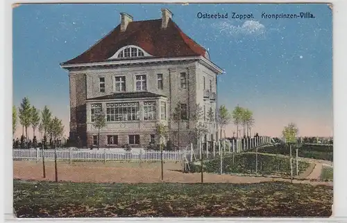 62236 Ak Balte balnéaire Zoppot Kronprinzen Villa vers 1910