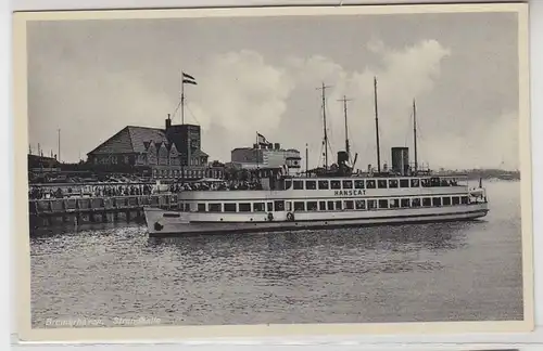62208 Ak Bremerhaven Salle de plage avec bateau d'excursion "Hanseat" vers 1920