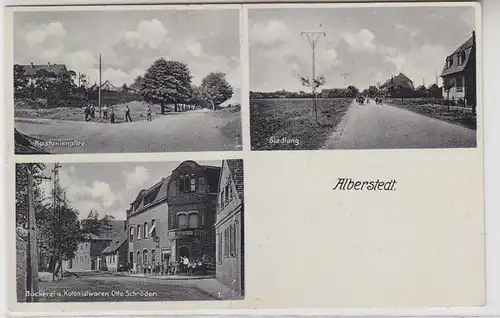 62186 Mehrbild Ak Alberstedt Bäckerei & Kolonialwaren, Siedlung, Kastanienallee