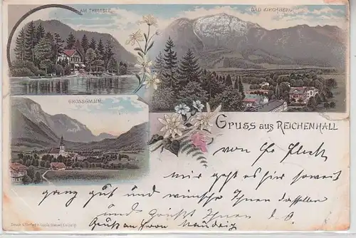 62174 Ak Lithographie Salutation de Reichenhall 1897