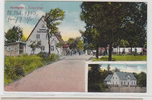 62172 Mehrbild Ak Adolfsgrün im Erzgebirge Gasthaus und Forsthaus 1913