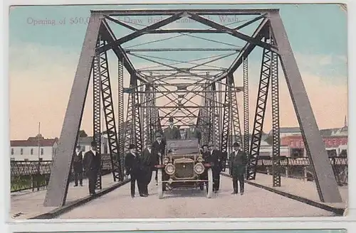 62107 Ak Snohomish Wash. Draw Bridge avec automobile vers 1910