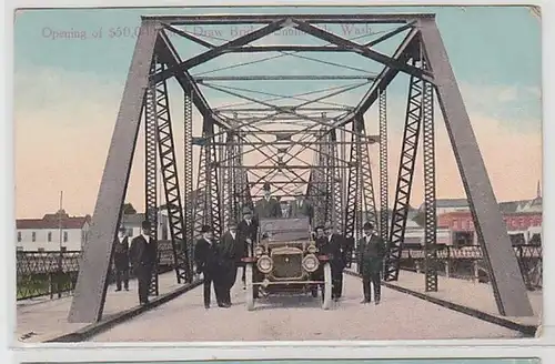 62107 Ak Snohomish Wash. Draw Bridge mit Automobil um 1910