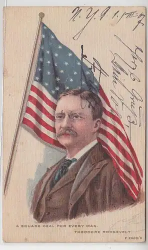 62104 Ak Theodore Roosevelt a Square deal pour every Man 1907