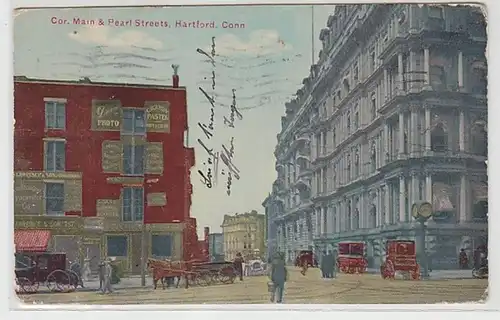 62095 Ak Hartford Conn. Cor. Main & Pearl Streets 1910