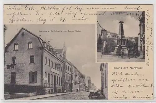 62085 Multi-image Ak Salutation de Neckerau Monument guerrier et auberge 1915