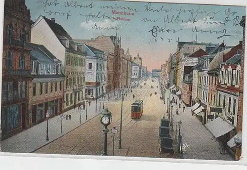 62082 Ak Mannheim Planken avec tramway 1915