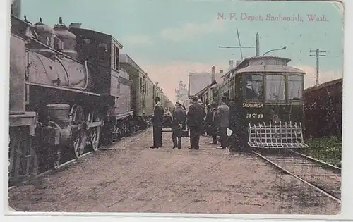 61995 Ak N.P. Depot Snohomish Wash. Chemins de fer vers 1910