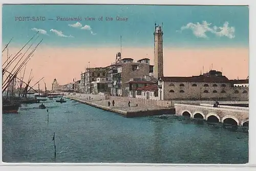 61993 Ak Port Said Panoramic view of the Quay vers 1910