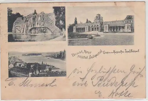 61932 Mehrbild Ak Gruß von der Margarethen Insel Budapest 1896