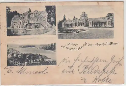 61932 Multi-image Ak Salutation de l'île Margarethen Budapest 1896