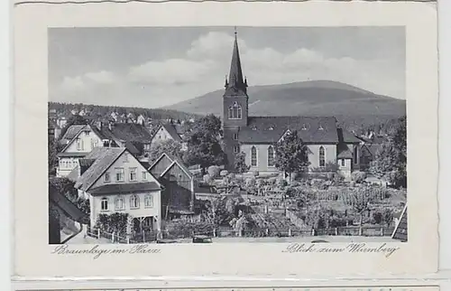 61878 Ak Braunlage en résine Vue du Wurmberg 1941