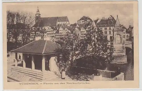 61860 Ak Tübingen Partie au pont de Neckar vers 1920