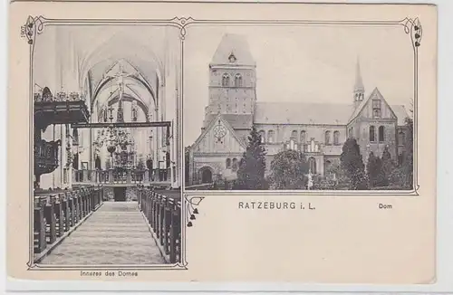 61826 Mehrbild Ak Ratzeburg in L. Dom und Inneres des Domes um 1910