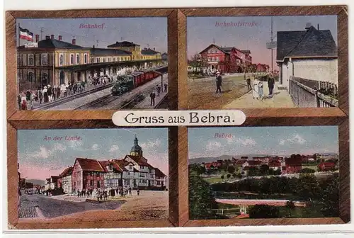 61812 Multi-image Ak Bebra Gare, Bahnhofstraße, An der Linde, Total View 1918