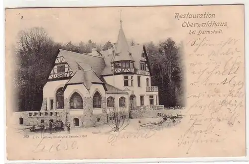 61810 Ak Restauration Oberwaldhaus bei Darmstadt 1901