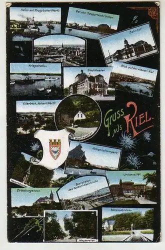 61773 Multi-phot poster Ak Salutation de Kiel 1917