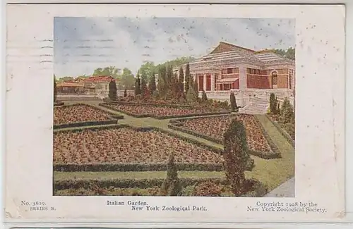 61764 Ak New York Zoological Park Italian Garden 1911