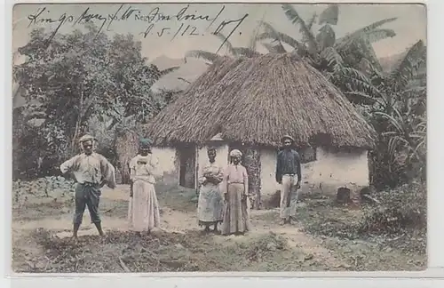 61760 Ak Jamaïque Negro Hut Cabane indigène 1912