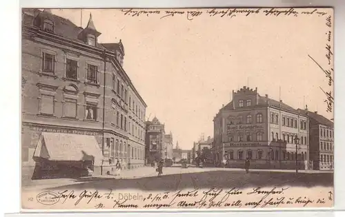 61570 Ak Döbeln Strassenansicht Hotel und Restaurant Kronprinz 1901