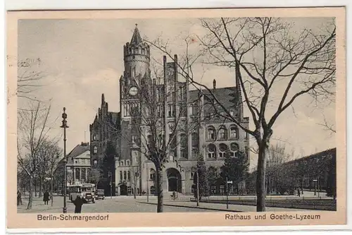 61489 Ak Berlin Schmargendorf Rathaus und Goethe Lyzeum 1930
