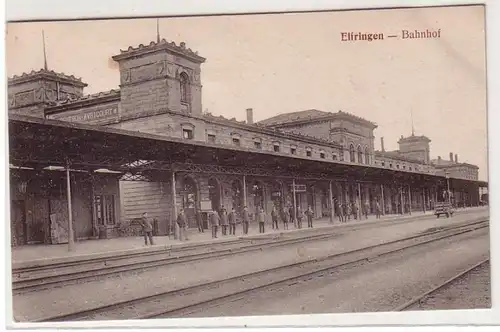 61481 Ak Elfringen in Lothringen Bahnhof 1916