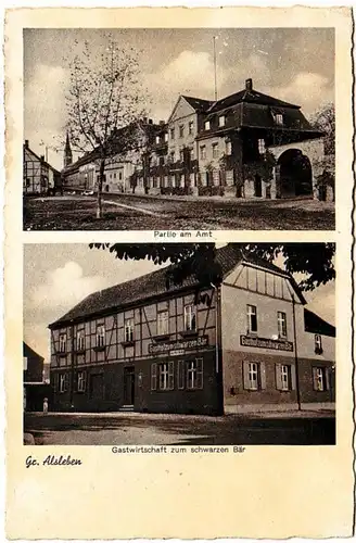 61437 Mehrbild Ak Groß-Alsleben Gastwirtschaft zum schwarzen Bär um 1940
