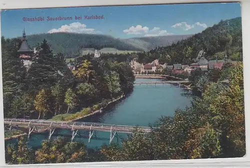 61413 Ak Giesshübl Sauerbrunn à Karlovy Vary Vue totale 1913