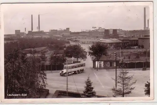 61393 Ak Lautawerk Süd Totalansicht mit Autobus 1939