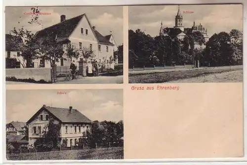 61390 Ak Gruß aus Ehrenberg Gottfried Brumme, Schloß, Schule 1912