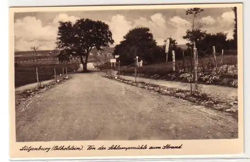 61376 Ak Lütjenburg (Estholstein) de Schlampmühle à la plage vers 1940