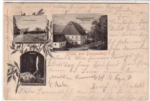 61375 Multi-image Ak Salutation de Georgendorf en Bohême Hostal etc. 1902