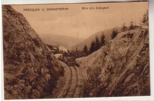 61369 Ak Harzquer- und Brockenbahn Blick in's Drängetal um 1930