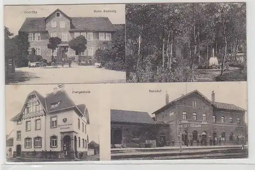 61347 Mehrbild Ak Sontra Hotel Ruelberg, Post, Bahnhof, Lindenplatz 1912