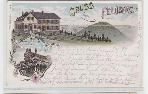 61316 Ak Lithographie Salutation du Feldberg dans le Taunus 1899