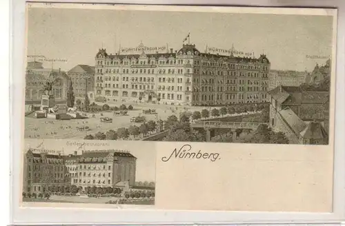 61261 Mehrbild Ak Nürnberg Hotel Württemberger Hof 1927