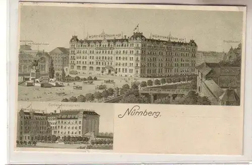 61261 Multi-image Ak Nuremberg Hotel Württemberger Hof 1927