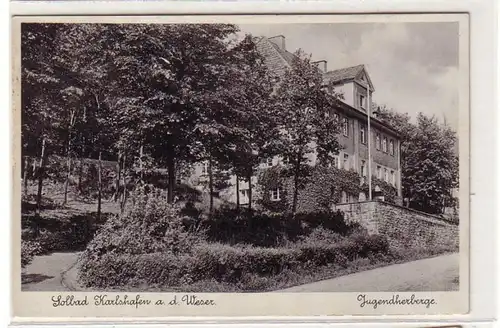 61260 Ak Solbad Karlshafen à l'auberge de jeunesse Weser vers 1940