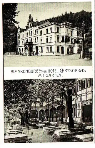 61210 Ak Blankenburg in Thüringen Hotel Chrysopras mit Garten um 1907
