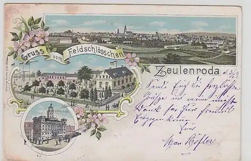61203 Ak Lithographie Gruß vom Feldschlösschen Zeulenroda 1903