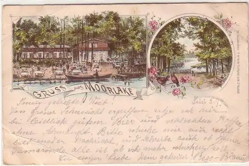 61191 Ak Lithographie Gruss de Moorlake 1897
