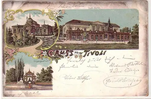 61188 Ak Lithographie Gruß vom Tivoli in Wien 1898