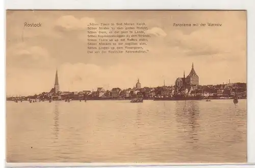 61184 Ak Rostock Panorama mit der Warnow 1910