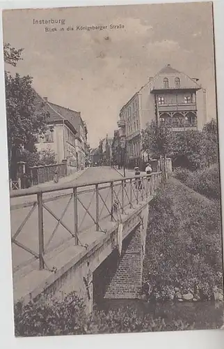 61163 Feldpost Ak Insterburg Vue sur la rue Königsberg 1915