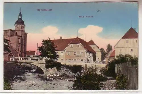 61162 Ak Reichenau Beim Hirsch 1918
