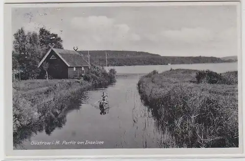63535 Feldpost Ak Güstrow in Mecklembourg Partie am Lac de l'île 1943