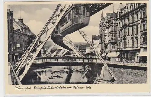 63525 Ak Wuppertal Elberfeld Schwebebahn am Island Ufer 1941